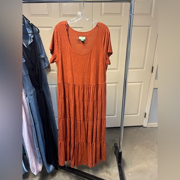 Anthropologie Mauve Orange Maxi Dress - Picture 1 of 4